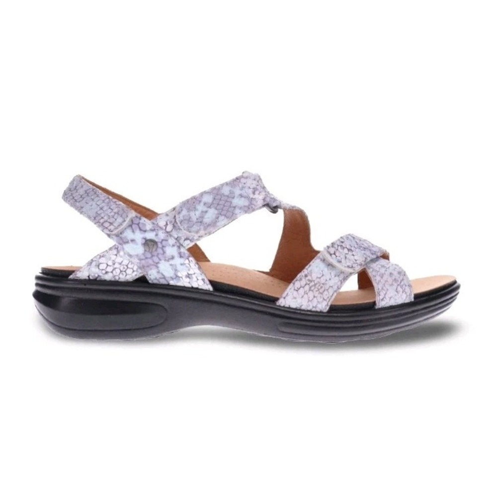 NEW Revere Womens 7 Zanzibar Teal Snakeskin Pattern Comfort Sandals $175
